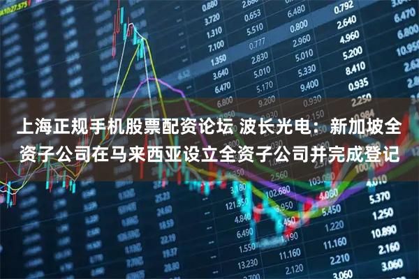 上海正规手机股票配资论坛 波长光电：新加坡全资子公司在马来西亚设立全资子公司并完成登记