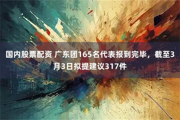 国内股票配资 广东团165名代表报到完毕，截至3月3日拟提建议317件